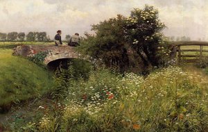 Une rencontre sur le pont - Emile Claus